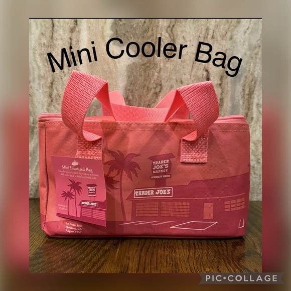Trader Joe's Bag Pink Mini Insulated Cooler Tote Lunch Bag NEW Fast Ship! - Picture 1 of 12